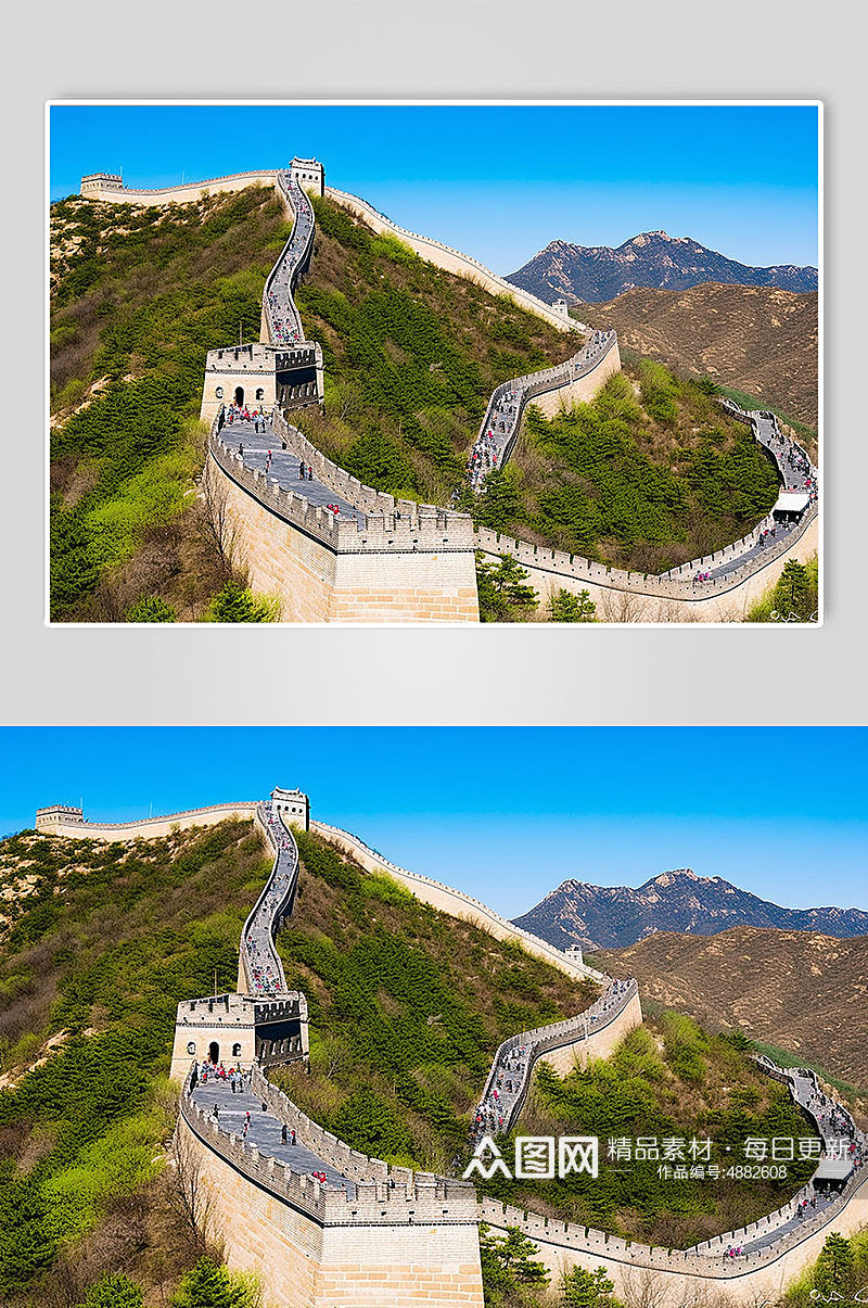 AI数字艺术北京八达岭长城景点摄影图片素材