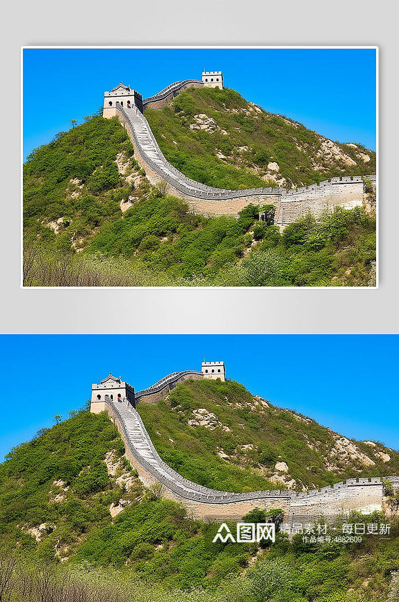 AI数字艺术北京八达岭长城景点摄影图片素材
