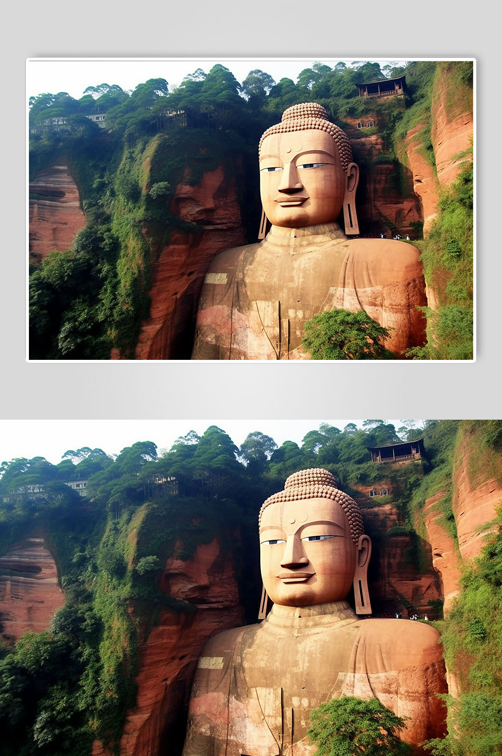 AI数字艺术成都乐山大佛旅游景点摄影图片素材