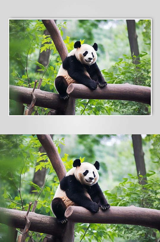 AI数字艺术成都熊猫基地旅游景点摄影图片
