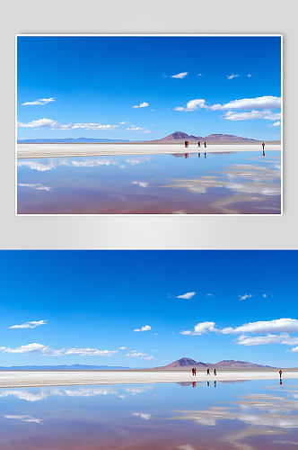 AI数字艺术甘肃青海茶卡盐湖景点摄影图片