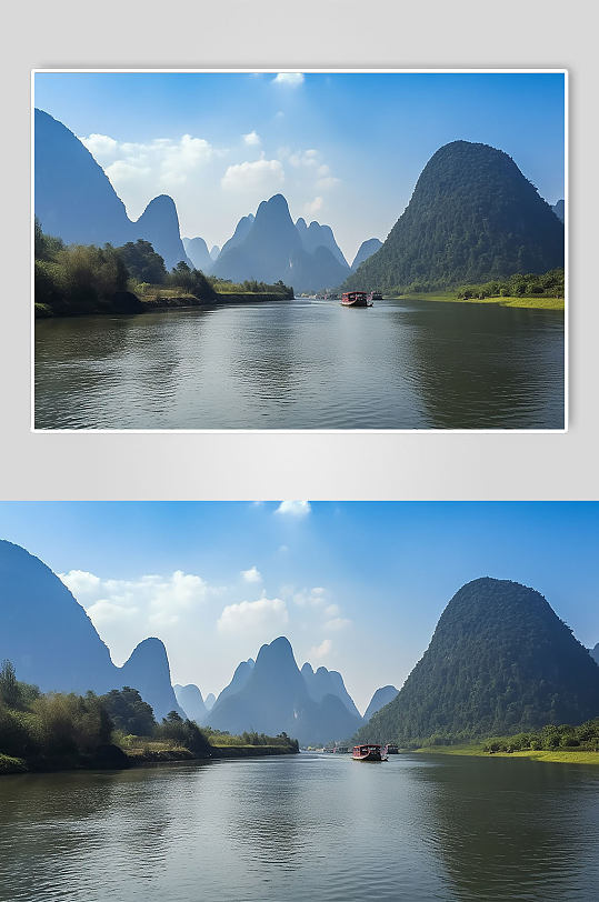 AI数字艺术桂林十里画廊景点山水风景摄影图片