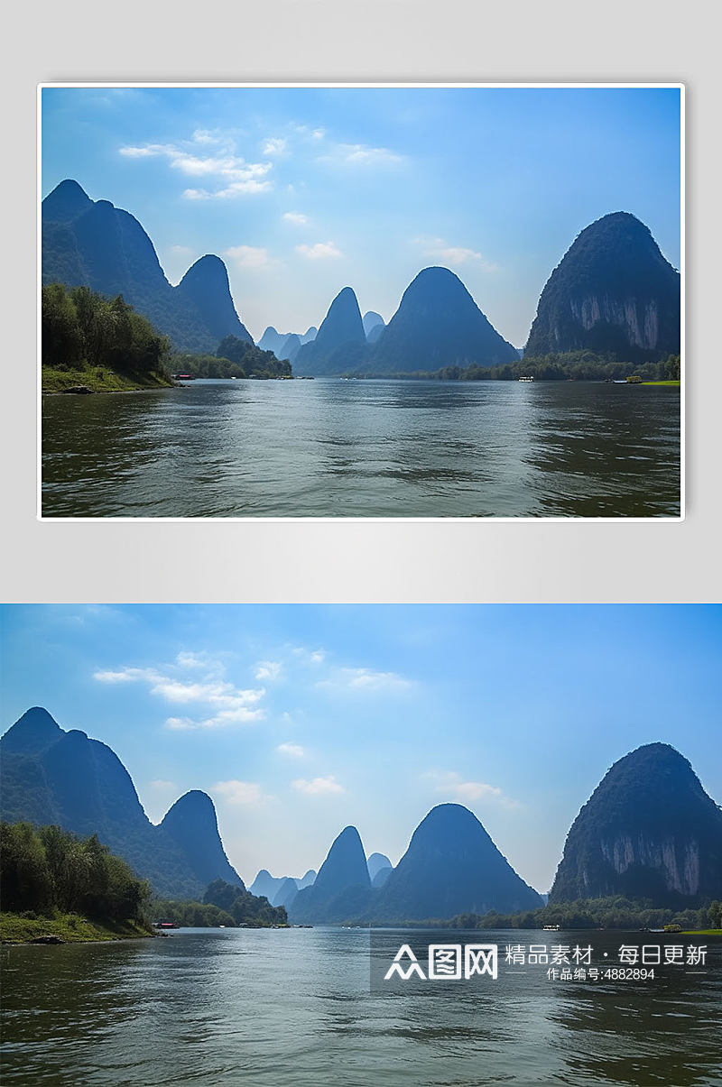AI数字艺术桂林十里画廊景点风景摄影图片素材