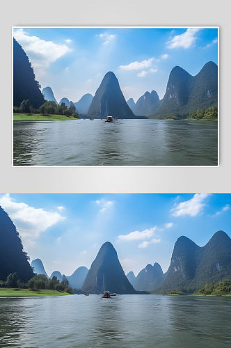 AI数字艺术桂林十里画廊景点风景摄影图片