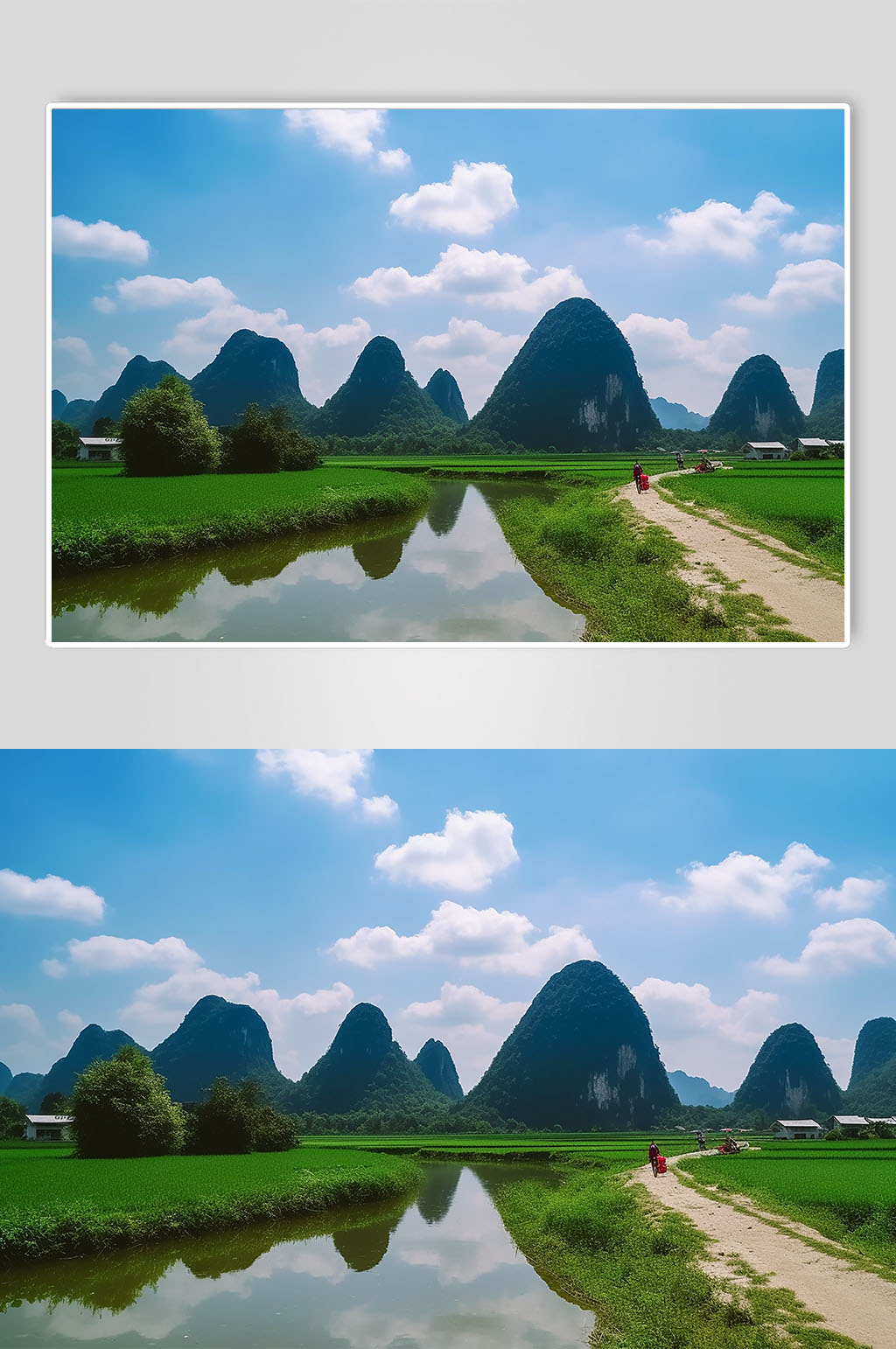 AI数字艺术桂林阳朔旅游景点山水风景摄影图片素材