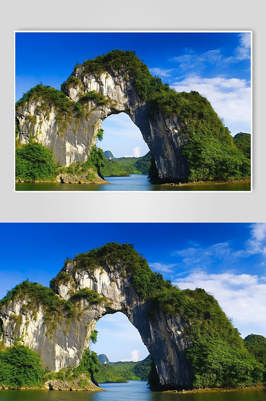 AI数字艺术桂林象鼻山旅游景点摄影图片