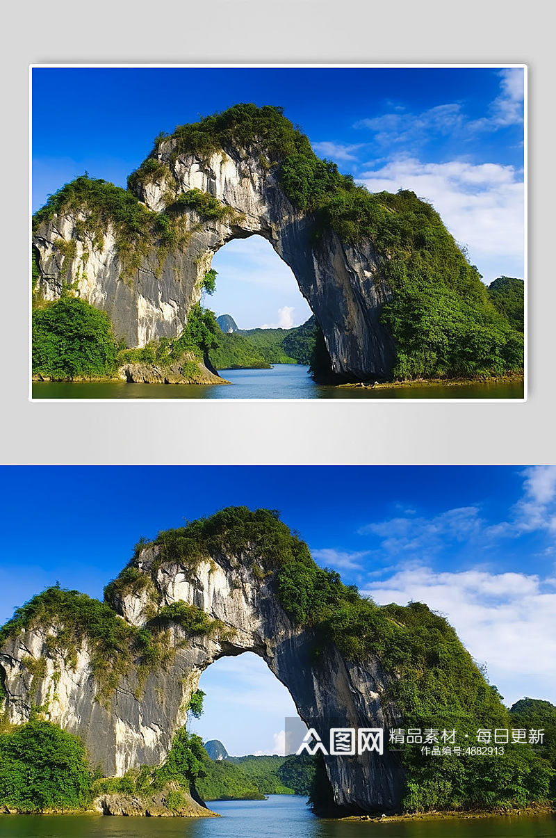 AI数字艺术桂林象鼻山旅游景点摄影图片素材