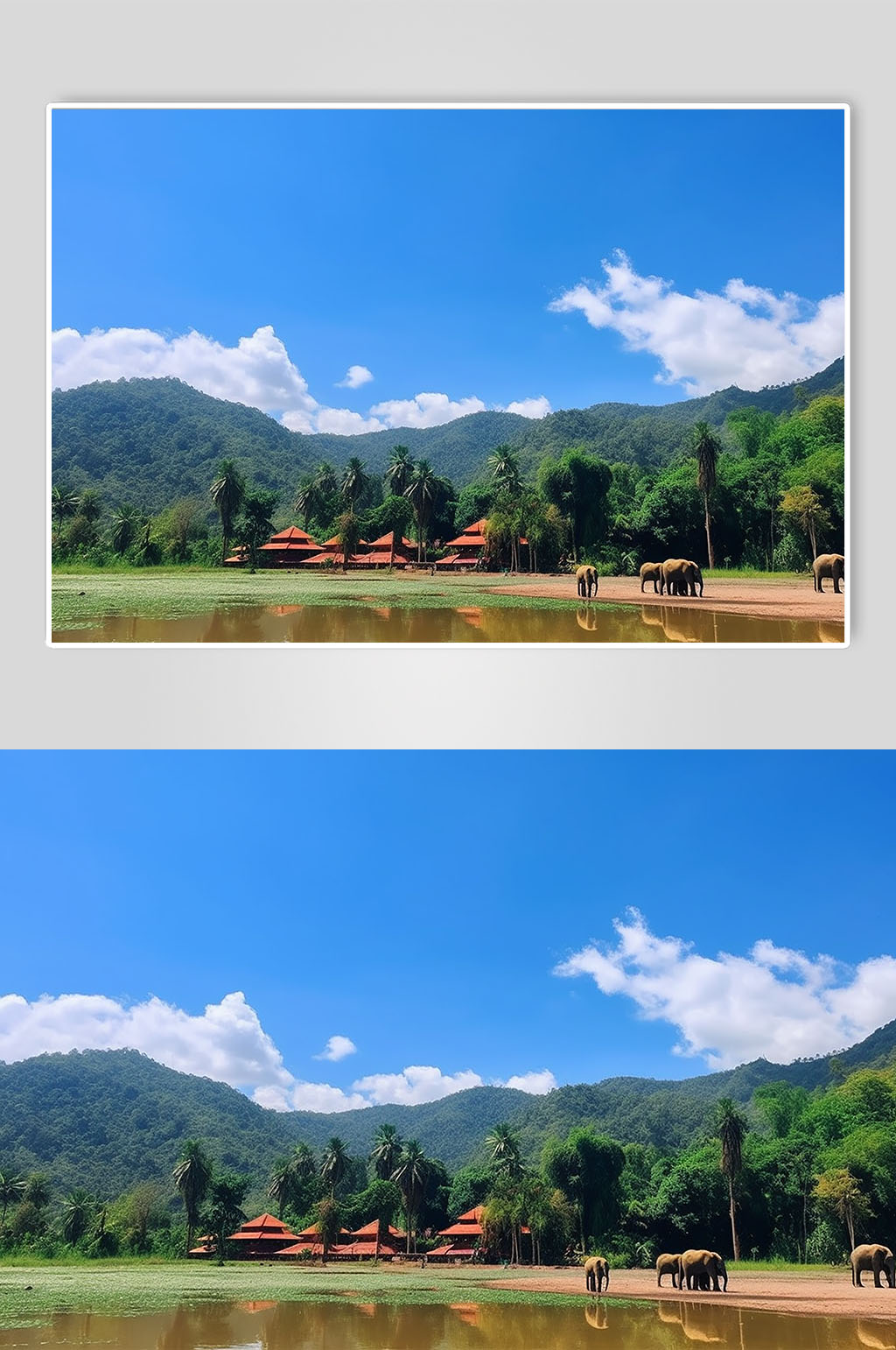 AI数字艺术云南野象谷旅游景点山水摄影图片素材
