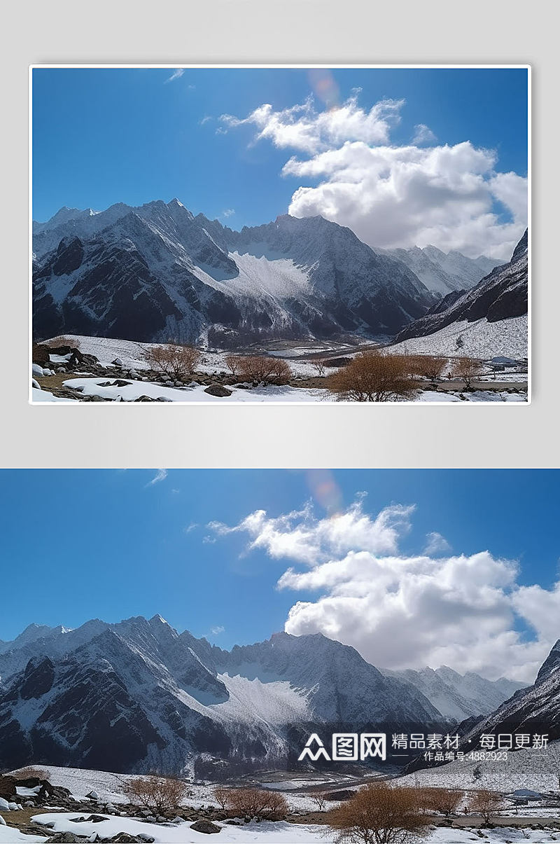 AI数字艺术云南玉龙雪山旅游景点摄影图片素材