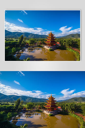 AI数字艺术云南西双版纳旅游景点摄影图片