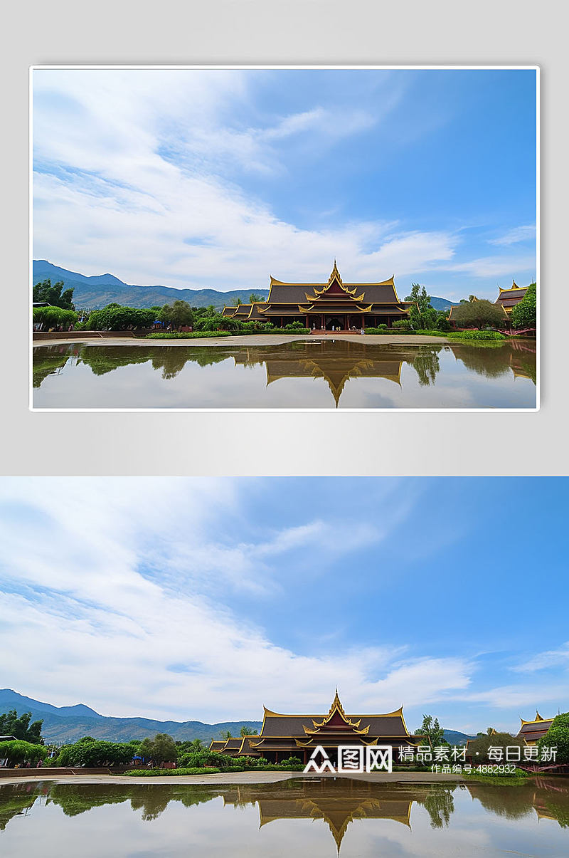 AI数字艺术云南西双版纳旅游景点摄影图片素材