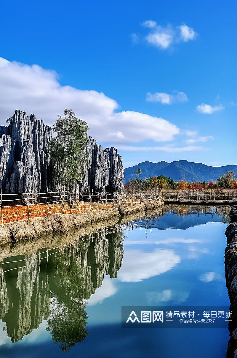 AI数字艺术云南昆明旅游山水景点风景摄影图片素材
