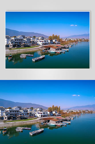 AI数字艺术云南洱海旅游景点风景摄影图片