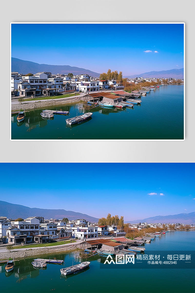 AI数字艺术云南洱海旅游景点风景摄影图片素材