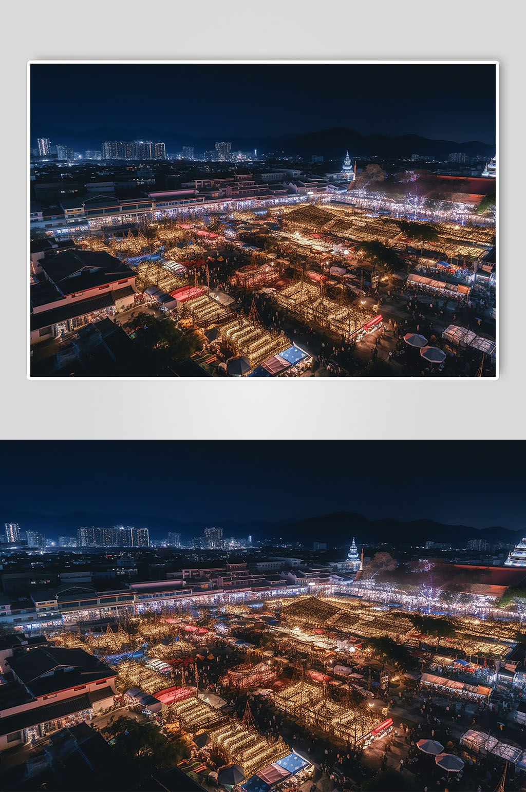 AI数字艺术云南星光夜市旅游景点摄影图片素材