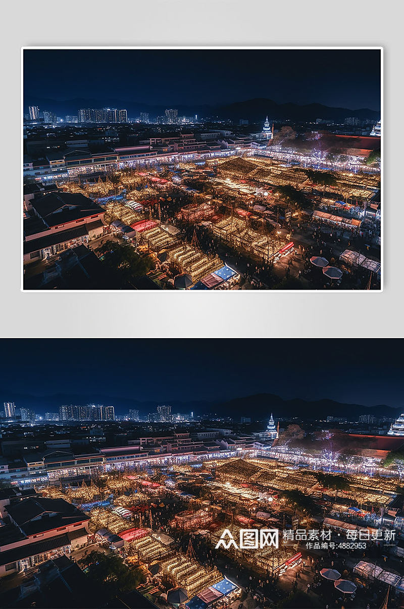 AI数字艺术云南星光夜市旅游景点摄影图片素材