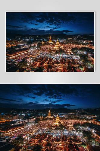 AI数字艺术云南星光夜市旅游景点摄影图片