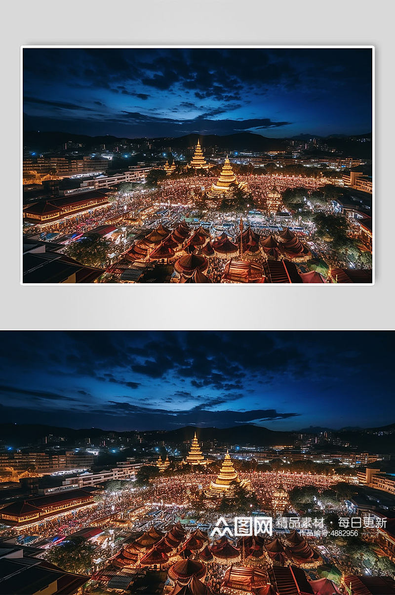 AI数字艺术云南星光夜市旅游景点摄影图片素材