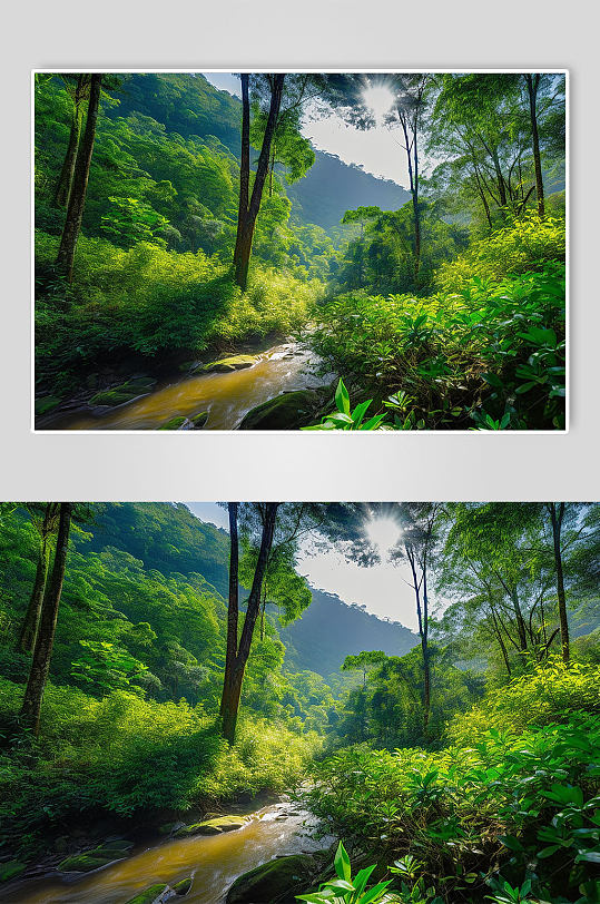 AI数字艺术云南热带雨林旅游景点山水摄影图片