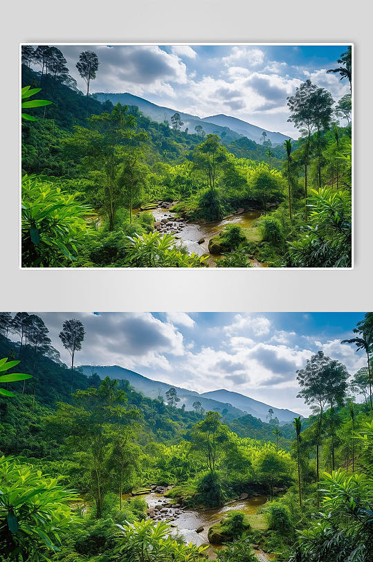 AI数字艺术云南热带雨林旅游景点山水山水摄影图片