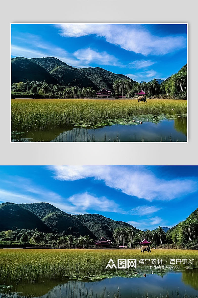 AI数字艺术云南野象谷旅游景点山水山水摄影图片素材