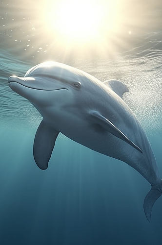 AI数字艺术海豚海洋生物动物摄影图片