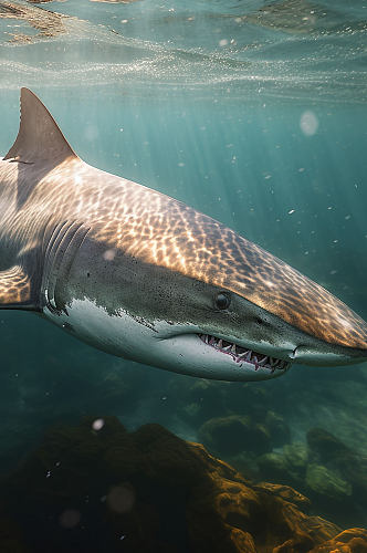 AI数字艺术鲨鱼海洋生物动物摄影图片