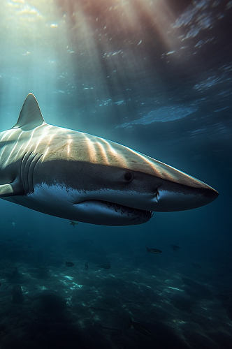 AI数字艺术鲨鱼海洋生物动物摄影图片