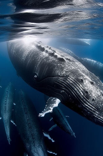 AI数字艺术鲸鱼海洋生物动物摄影图片