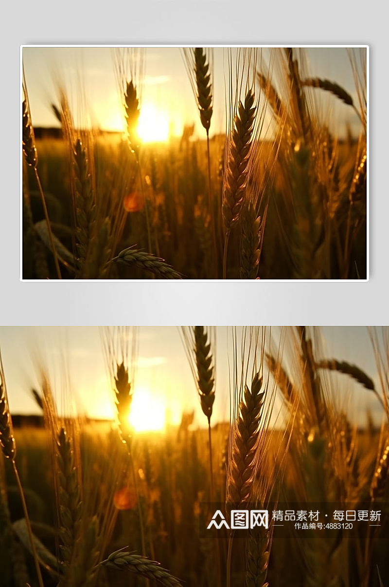 AI数字艺术麦子麦田农作物摄影图片素材