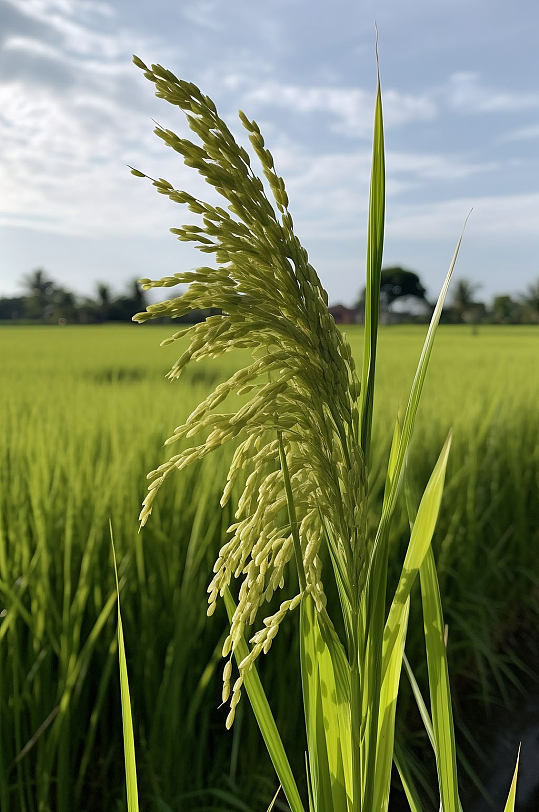 AI数字艺术水稻大米农作物摄影图片