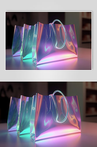 AI数字艺术彩色帆布包手提袋样机模型