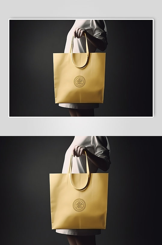 AI数字艺术简约帆布包手提袋样机模型