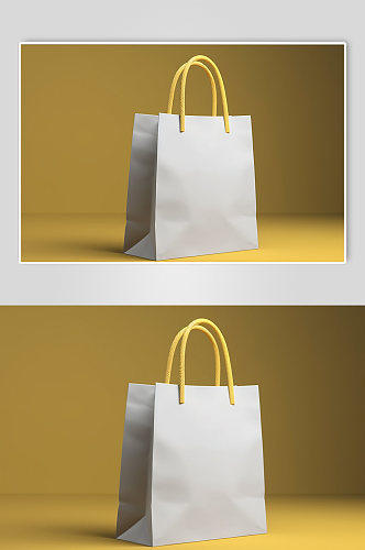 AI数字艺术简约白色帆布包手提袋样机模型