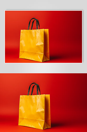 AI数字艺术简约黄色帆布包手提袋样机模型