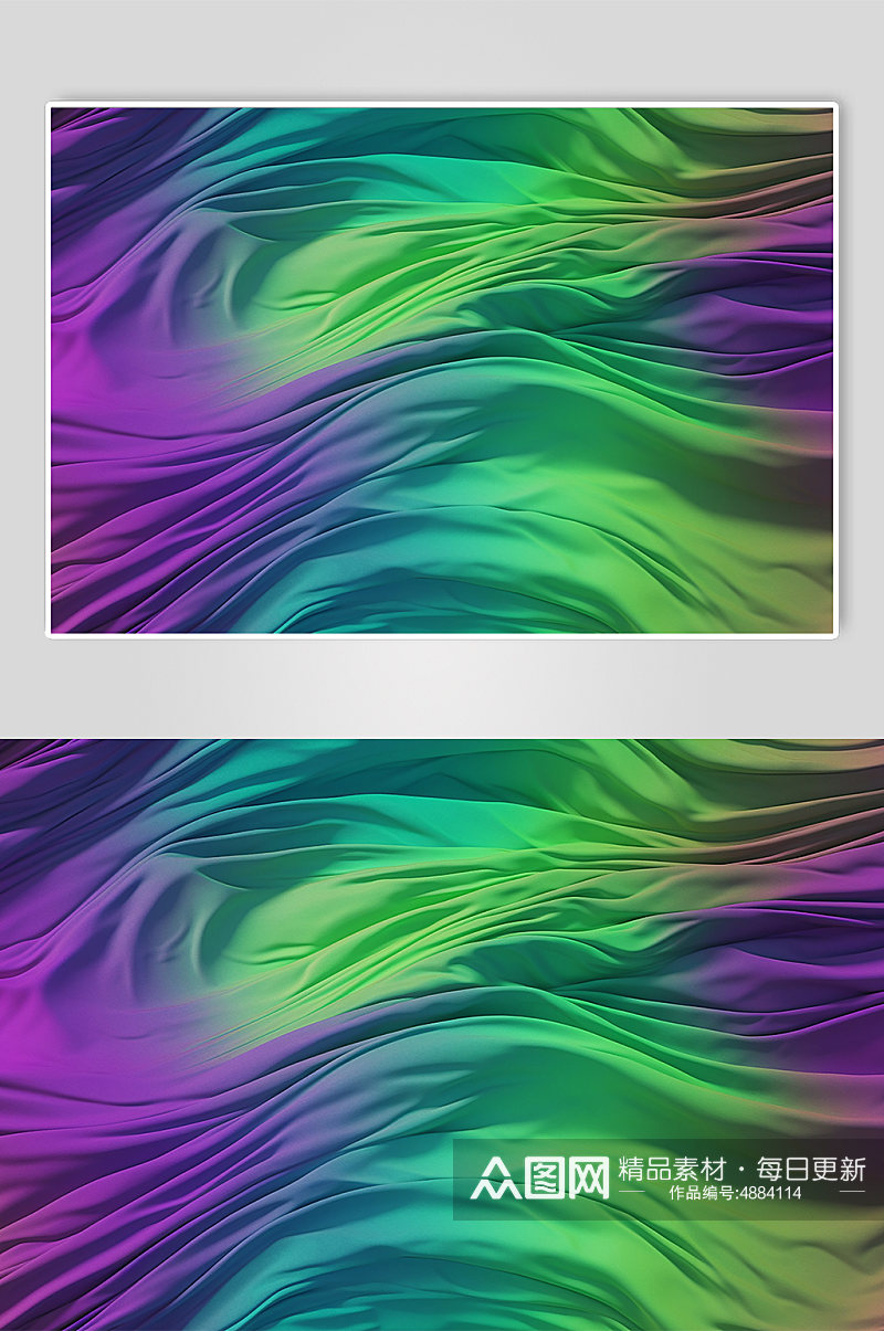 AI数字艺术彩色光滑绸缎丝绸渐变背景图素材