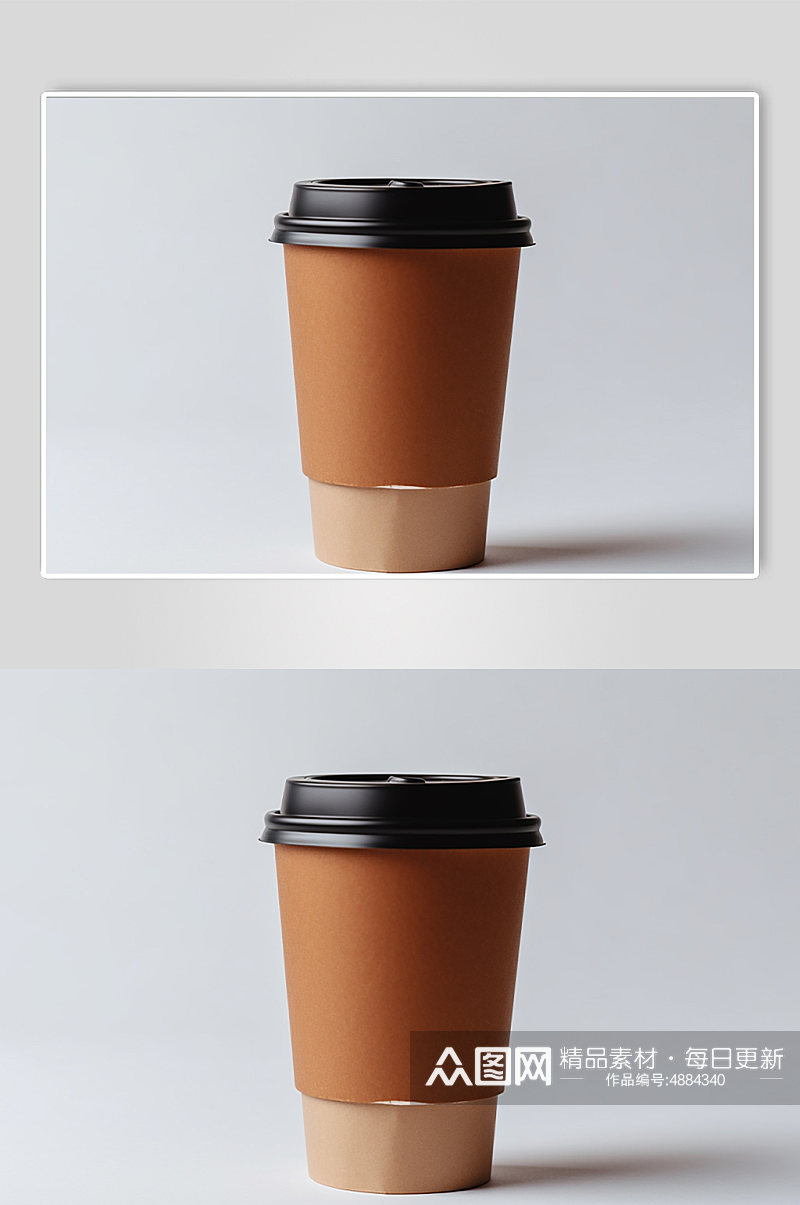 AI数字艺术拼色奶茶咖啡杯样机模型素材