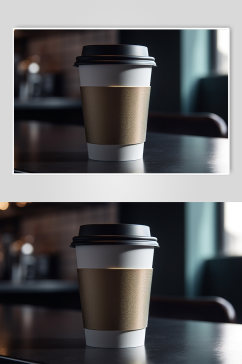 AI数字艺术拼色奶茶咖啡杯样机模型