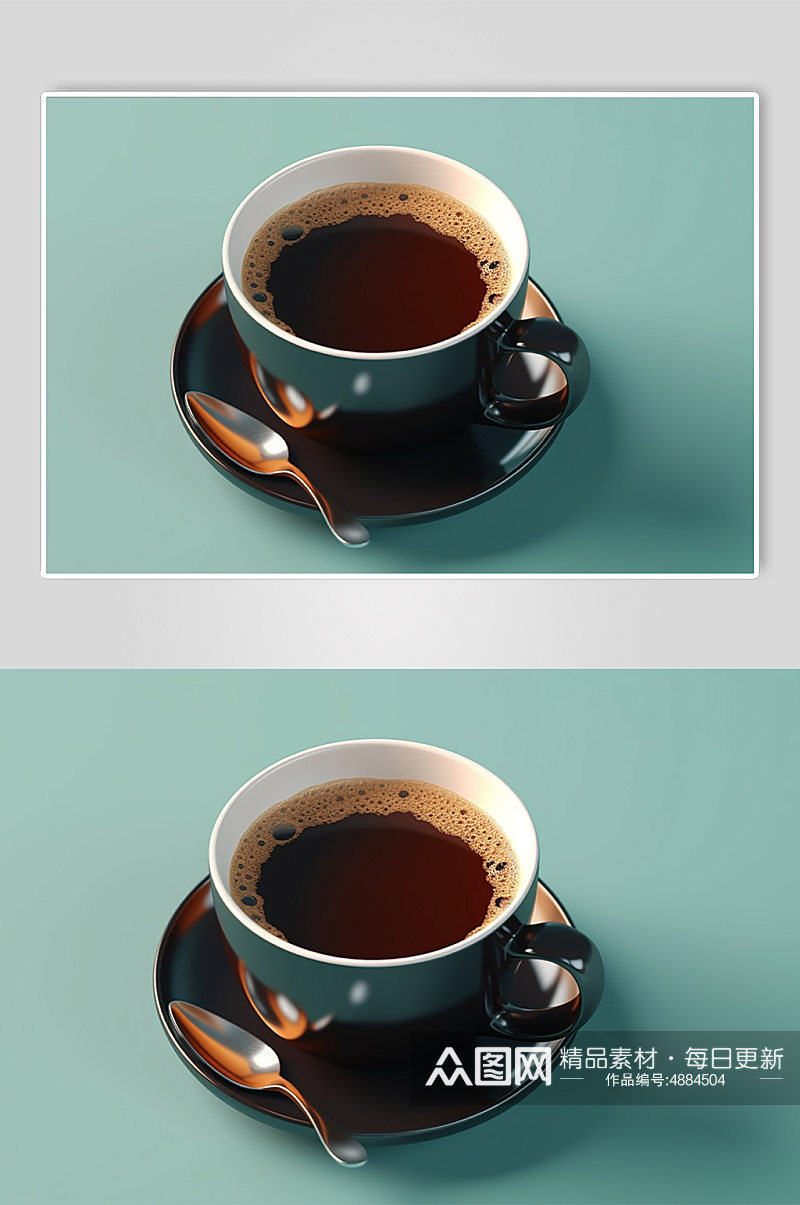 AI数字艺术纯色圆盖奶茶咖啡杯样机模型素材