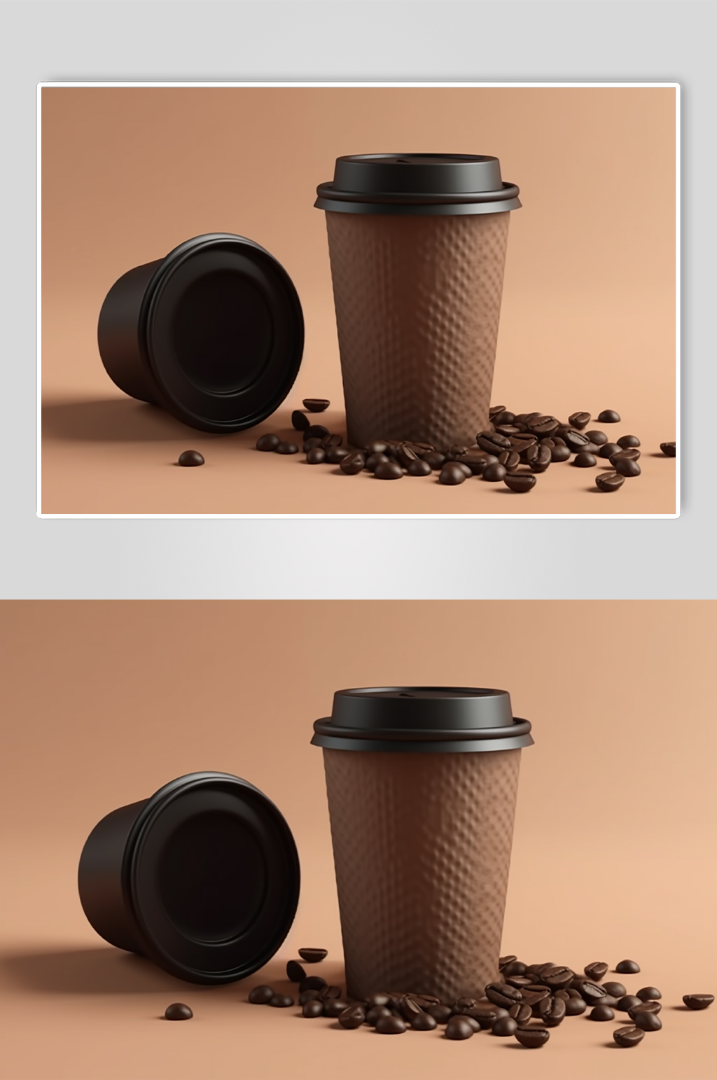 AI数字艺术纯色奶茶咖啡杯样机模型素材