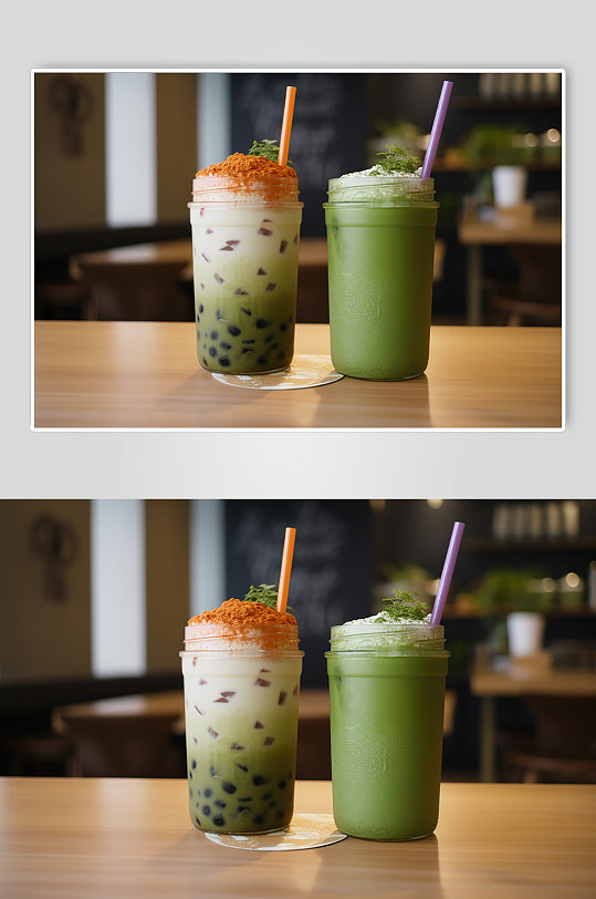 AI数字艺术简约奶茶样机模型-众图网