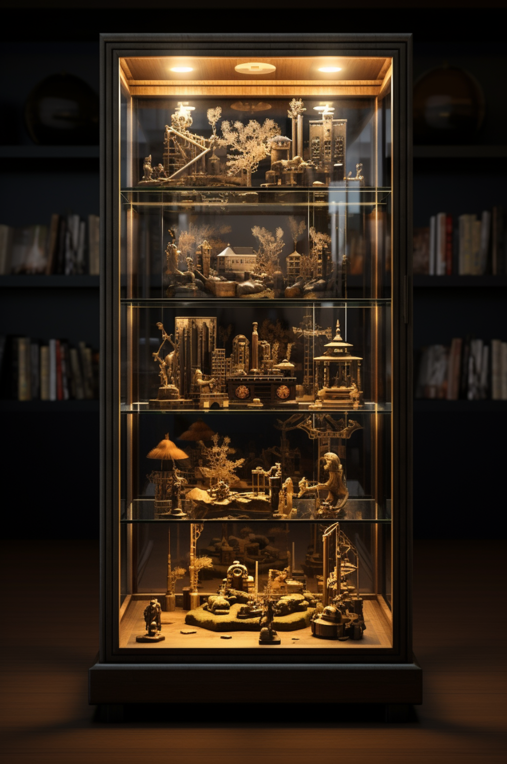 AI数字艺术3D现代科技风展示柜场景模型素材