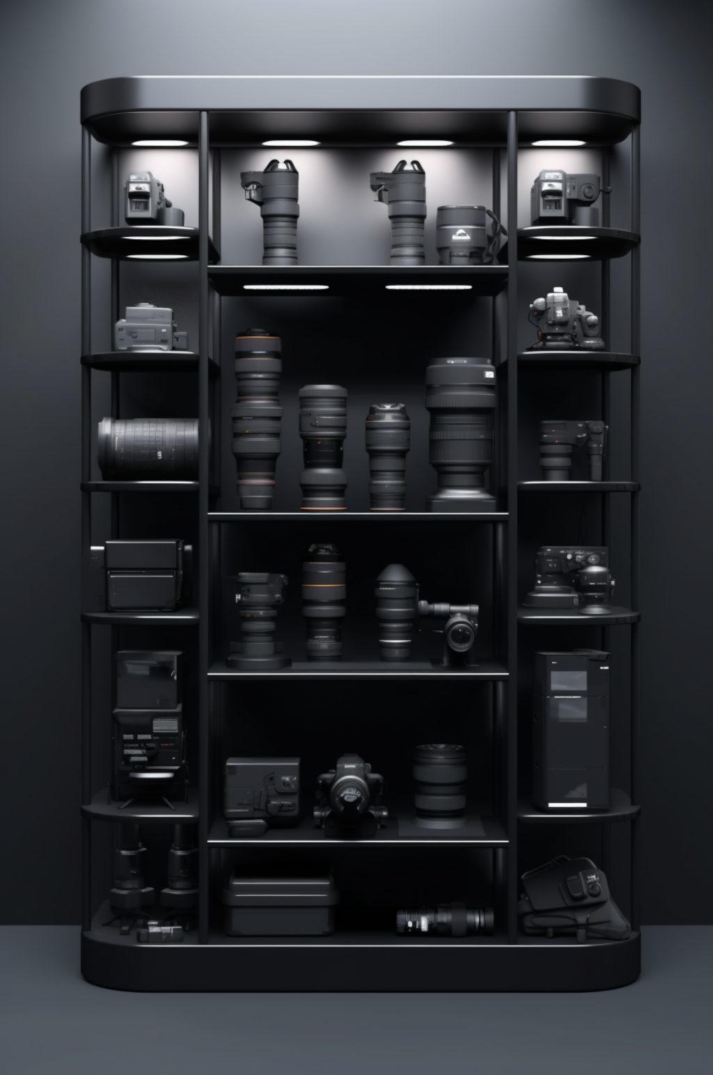 AI数字艺术3D现代科技风展示柜场景模型素材