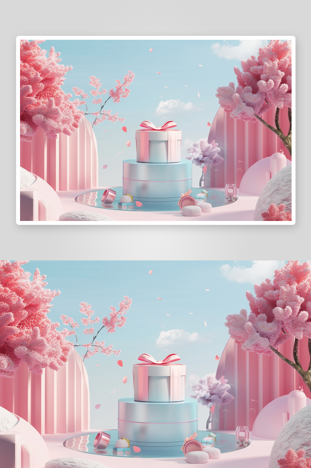 数字艺术大自然户外电商C4D模型场景素材