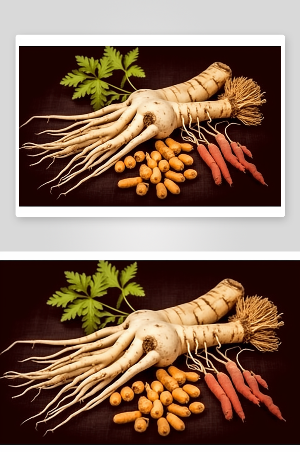 人参中草药药材插画素材