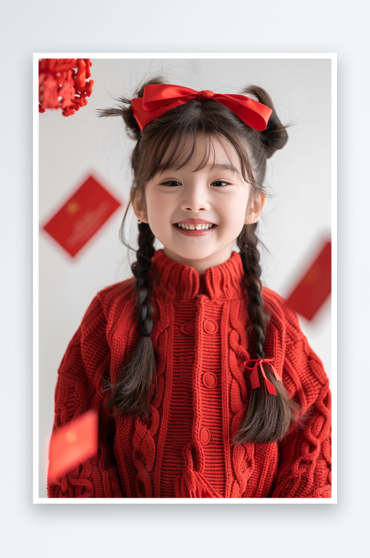 AI2025红包新年儿童小女孩人物摄影图-众图网