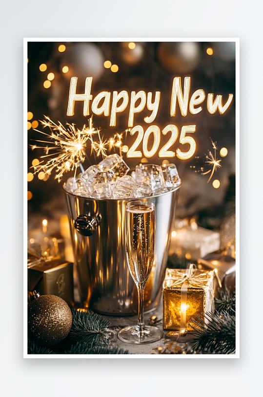 AI蛇年快乐2025年气球字艺术字背景图-众图网