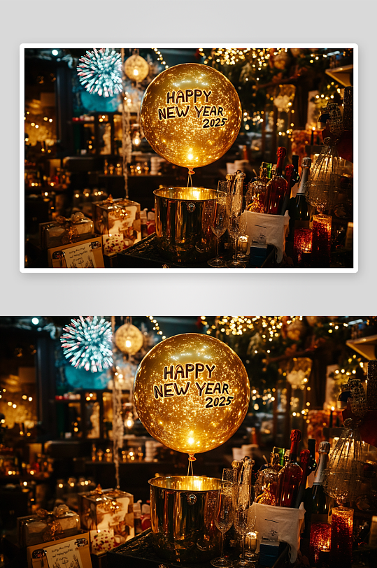 AI蛇年快乐2025年气球字艺术字背景图-众图网