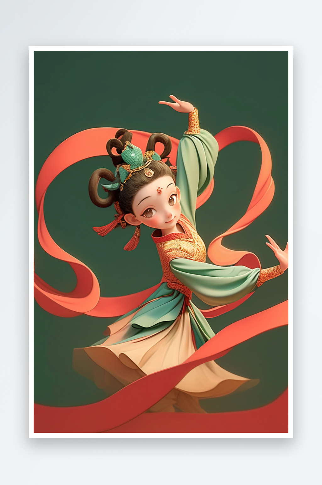 AI数字艺术蛇年汉服人物模型插画素材