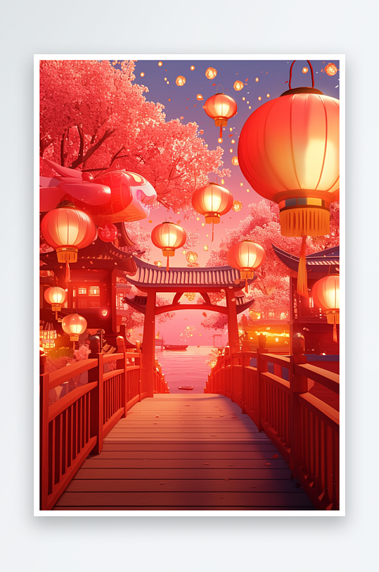 AI烟花雪花2025年新年元旦卡通背景图-众图网